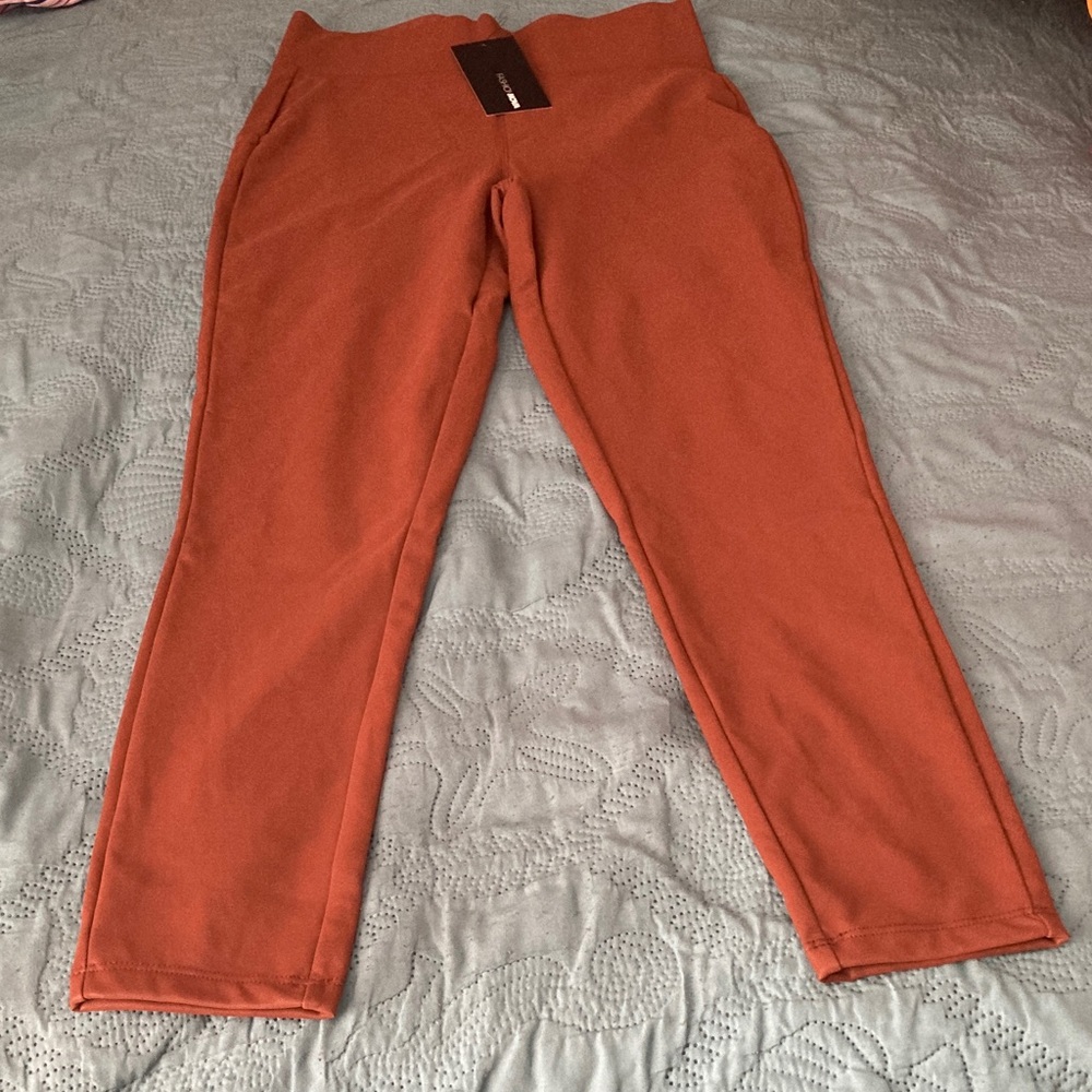 Rust Orange Fleece Leggings
